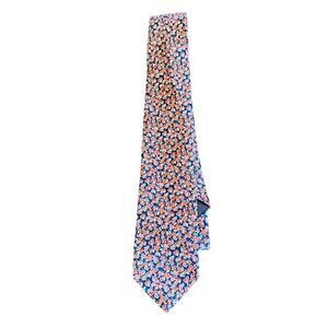 Brooks Brothers Tie Orange Navy Floral Italian Fabric NWT